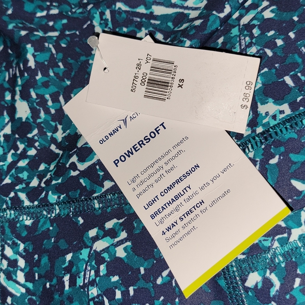 Old Navy, High-Waisted PowerSoft Side-Pocket Crop Leggings, size XS
